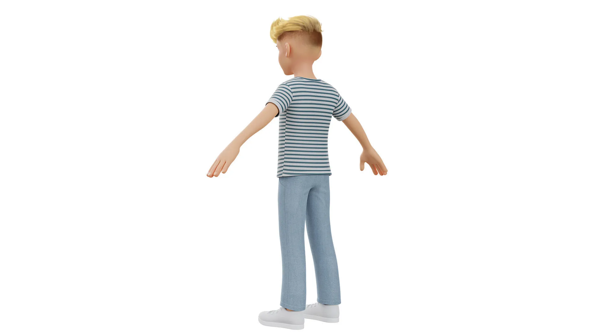 Cartoon White Teen Boy render 8